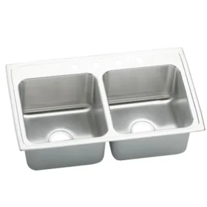 Discount Elkay DLRQ331910 Lustertone® Classic Stainless Steel 33& x 19-1/2& x 10-1/8& Equal Double Bowl Drop-in Sink with Quick-clip - One-stop shop for professional tools and equipment. Full
