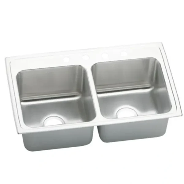 Discount Elkay DLRQ331910 Lustertone® Classic Stainless Steel 33& x 19-1/2& x 10-1/8& Equal Double Bowl Drop-in Sink with Quick-clip - One-stop shop for professional tools and equipment. Full