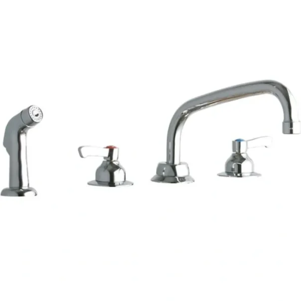 Sale Elkay LK801AT08L2 8& Centerset with Concealed Deck Faucet with 8& Arc Tube Spout 2& Lever Handles with Side Spray Chrome - One-stop shop for professional tools and equipment. Hand