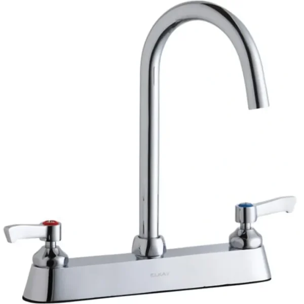 Sale Elkay LK810LGN05L2 8& Centerset with Exposed Deck Laminar Flow Faucet with 5& Gooseneck Spout 2& Lever Handles Chrome - One-stop shop for professional tools and equipment. Hand
