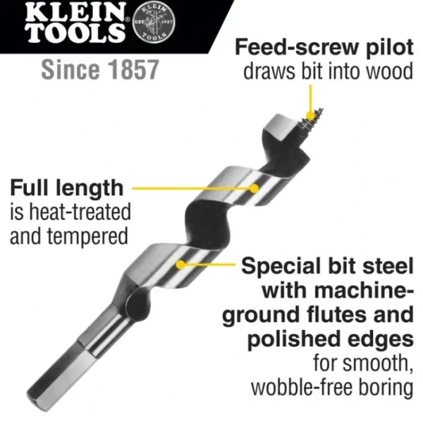 Fashion Klein Tools 53404 Ship Auger Bit with Screw Point 7/8-Inch - One-stop shop for professional tools and equipment. Full