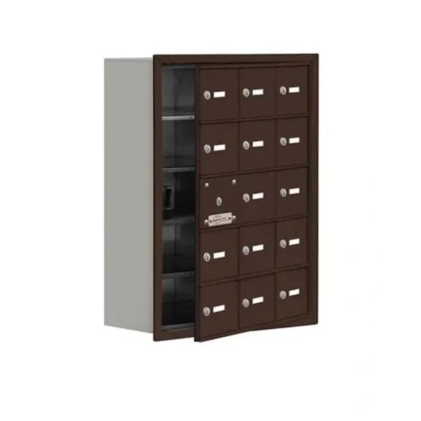 Discount Mailboxes 19158-15ZRK Salsbury Recessed Mounted Cell Phone Locker with 15 Z Doors (14 usable) in Bronze - Keyed Locks - One-stop shop for professional tools and equipment. Full