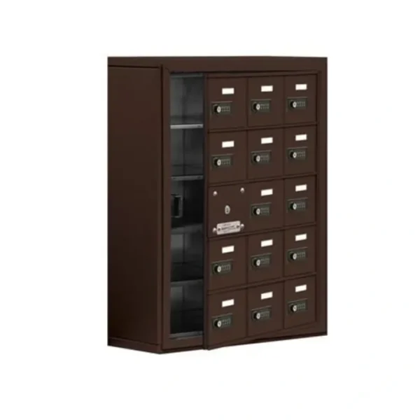 Discount Mailboxes 19158-15ZSC Salsbury Surface Mounted Cell Phone Locker with 15 Z Doors (14 usable) in Bronze - Resettable Combination Locks - One-stop shop for professional tools and equipment. Full