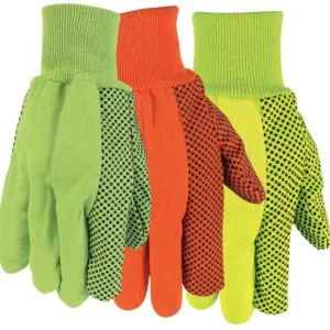 Clearance MCR Safety 9018DG Double Palm Work Gloves 18 Ounce Cotton Canvas PVC Dotted Palm, Thumb, and Index Finger Fluorescent Green (1 DZ) - One-stop shop for professional tools and equipment. Full